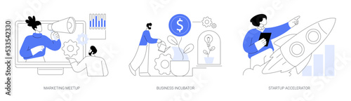 Venture investment abstract concept vector illustrations.