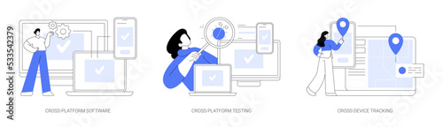 Multi platform framework abstract concept vector illustrations.