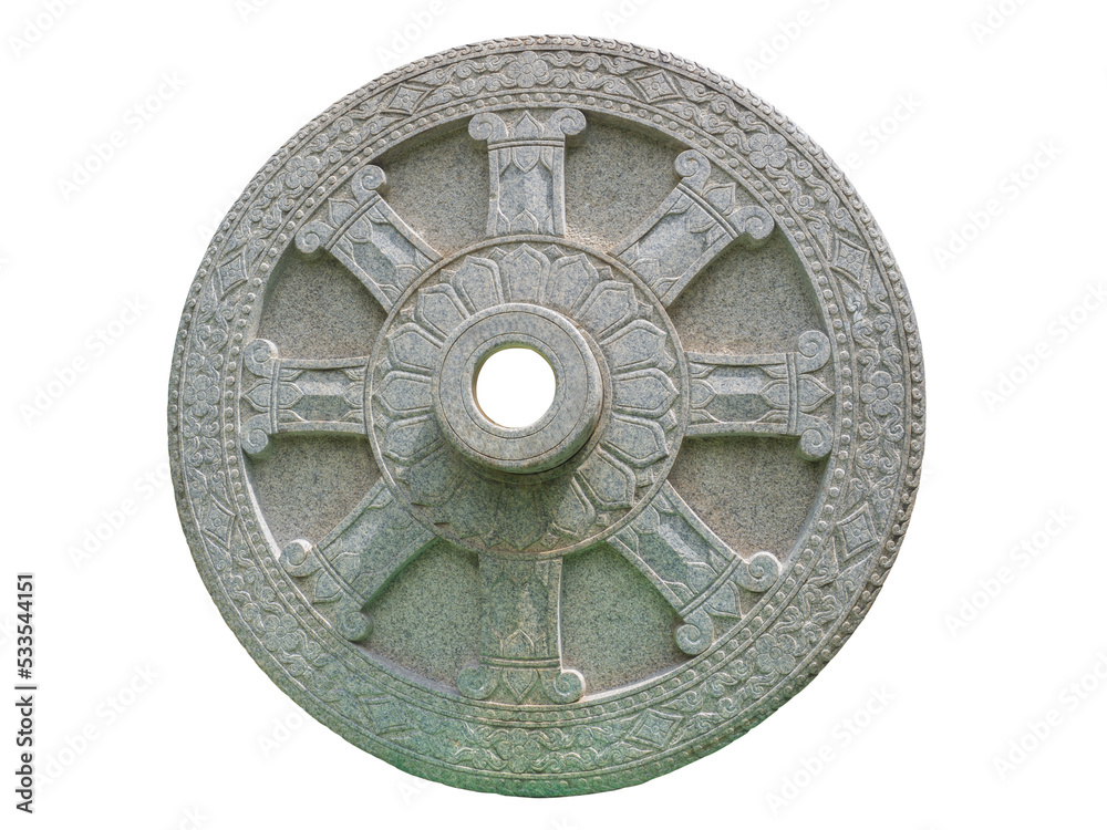 Wheel of Dharma Chakra , the rotation of religion. Wheel of Dharma Chakra , the rotation of religion.