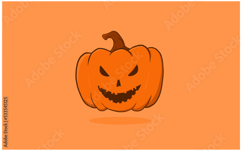 Halloween pumpkin jack o orange background
