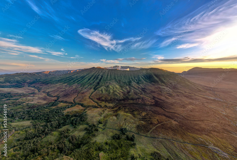 Sunrise view of Bromo, Top hill view From Bromo a wonderful scenery in dramatic hill