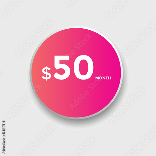 50 dollar price tag. 50$ dollar USD price symbol. price 50 Dollar sale banner in USD. Business or shopping promotion marketing concept 