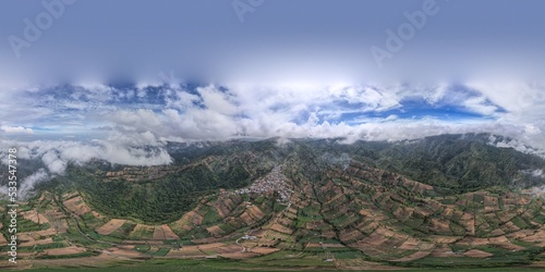 Fototapeta Naklejka Na Ścianę i Meble -  Landscape of Ngadas Village Bromo, Malang, Villages in the hills