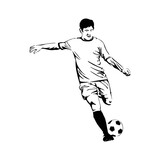 football player silhouette. Athlete man vector illustration.
