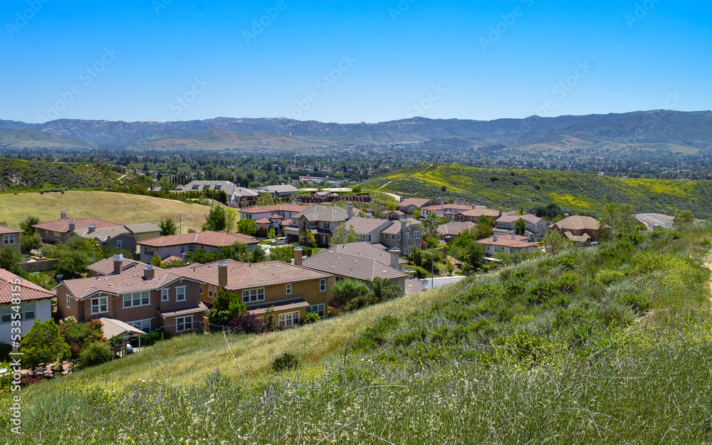 View of Suburban Homes in Simi Valley from Big Sky Trail