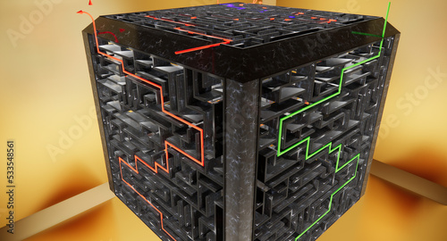 Mzae, success bar, graph of success, Find the Solution 3d maze,Arrow in maze success