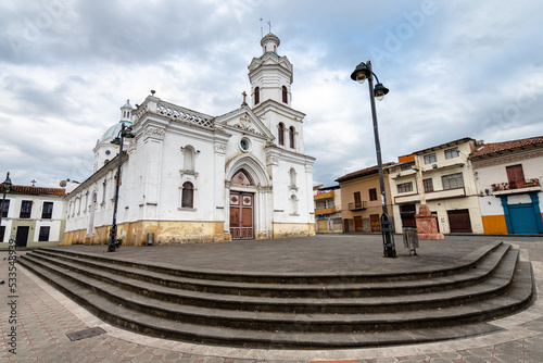 street view of cuenca old town, ecuador