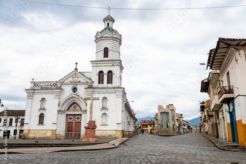 street view of cuenca old town, ecuador