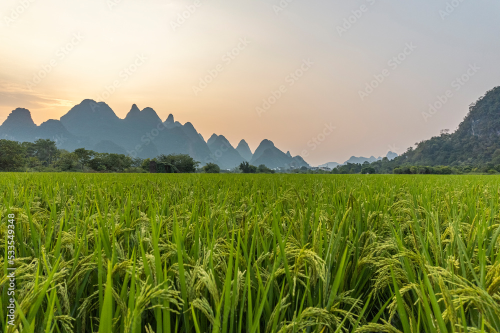 beautiful mountain and river scenery in Guilin Guangxi China