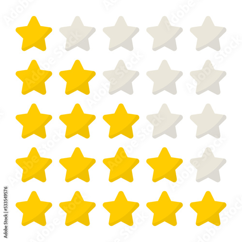 yellow star rating design vector