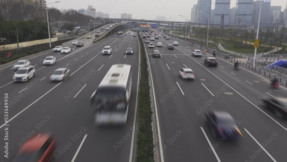 traffic on highway traffic on highway