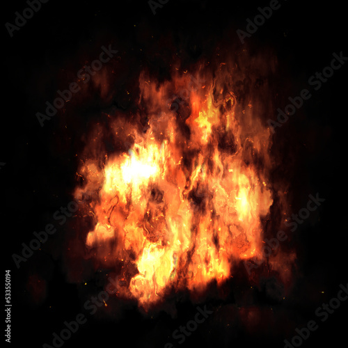 Fire element with sparks