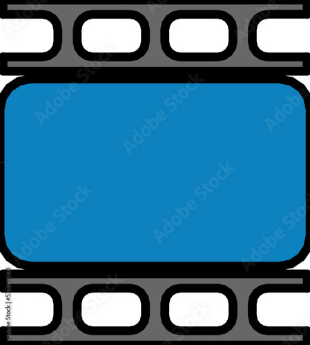  Hollywood Blue Blank Generic multimedia  Flat Vector icon Logo