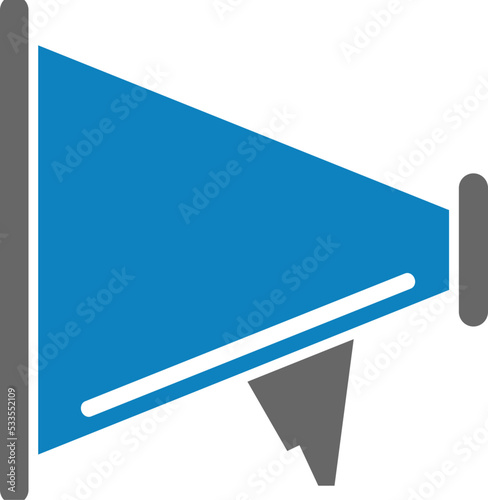 Messenger send  Loud Megaphone Blue vector icon Logo