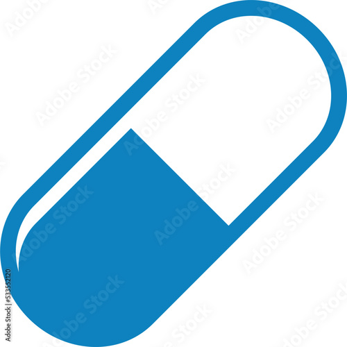 Medicine generic Blue Capsule icon Vector Art And Graphics
