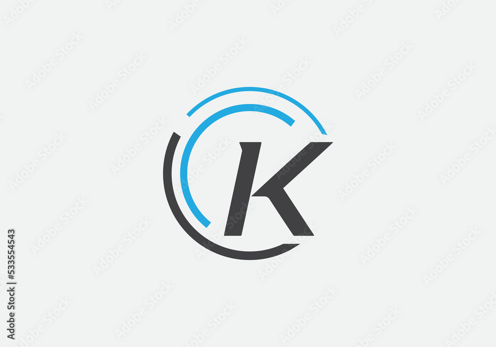 Tech circle vector and technology logo design K Tech circle vector and technology logo design K