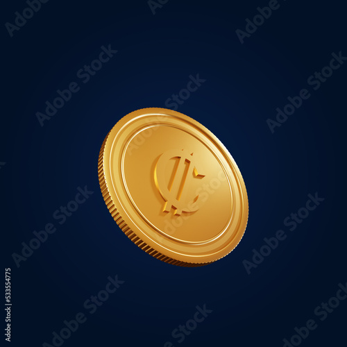 Currency Symbol Costa Rican colon 3D Illustration photo
