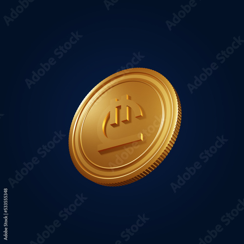 Currency Symbol Georgian lari 3D Illustration