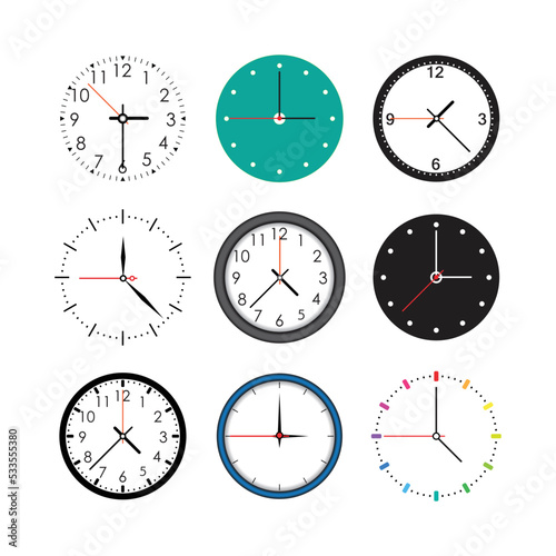 Time icons set. Vector Illustration.