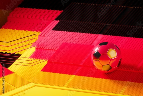 Print op canvas football balls object, sport ball design, football element German color concept,
