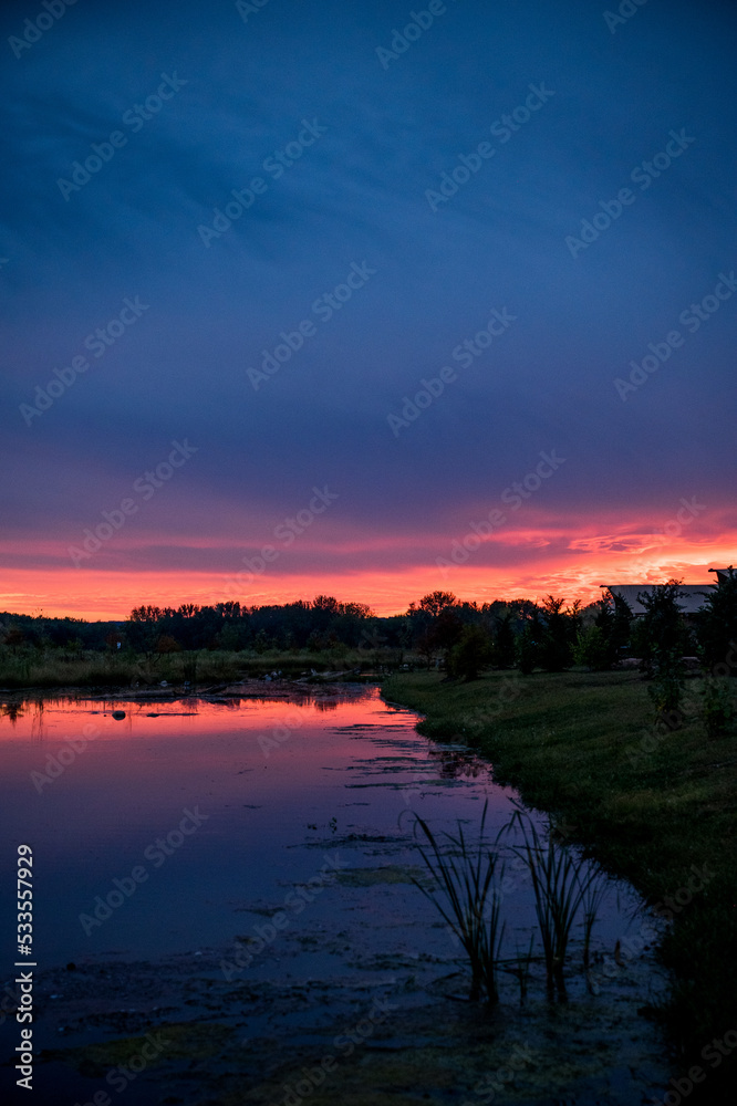 lakeside sunset