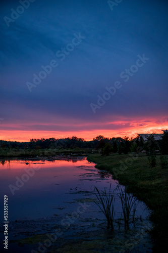 lakeside sunset