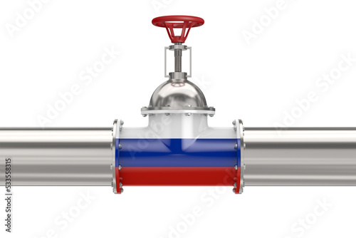 Russian pipeline on white b...