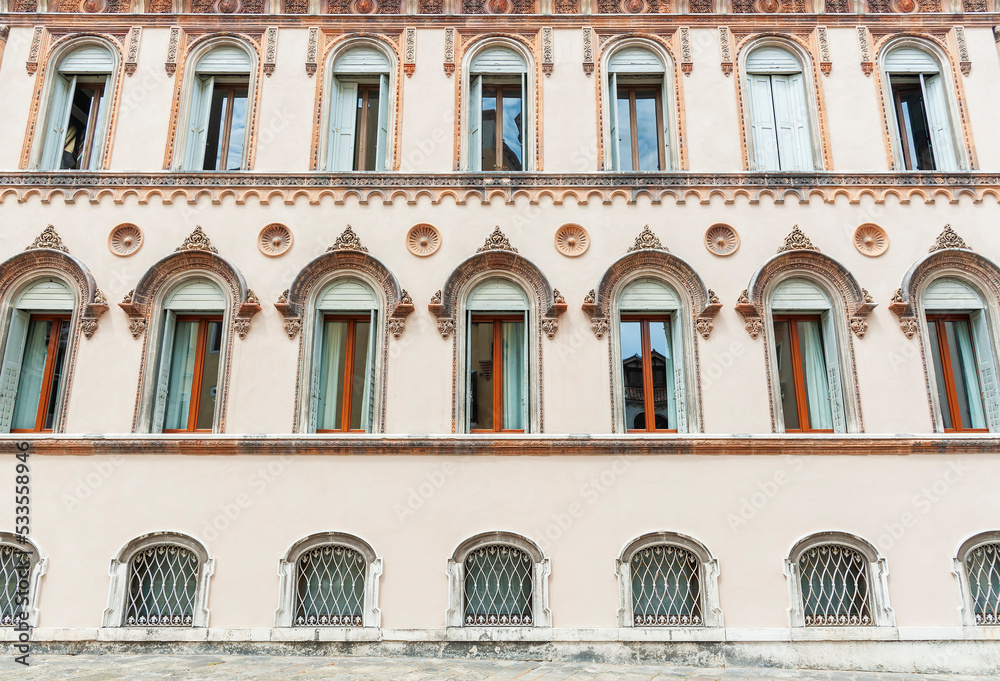 Architectural detail - exterior of historic building in Venice, Italy