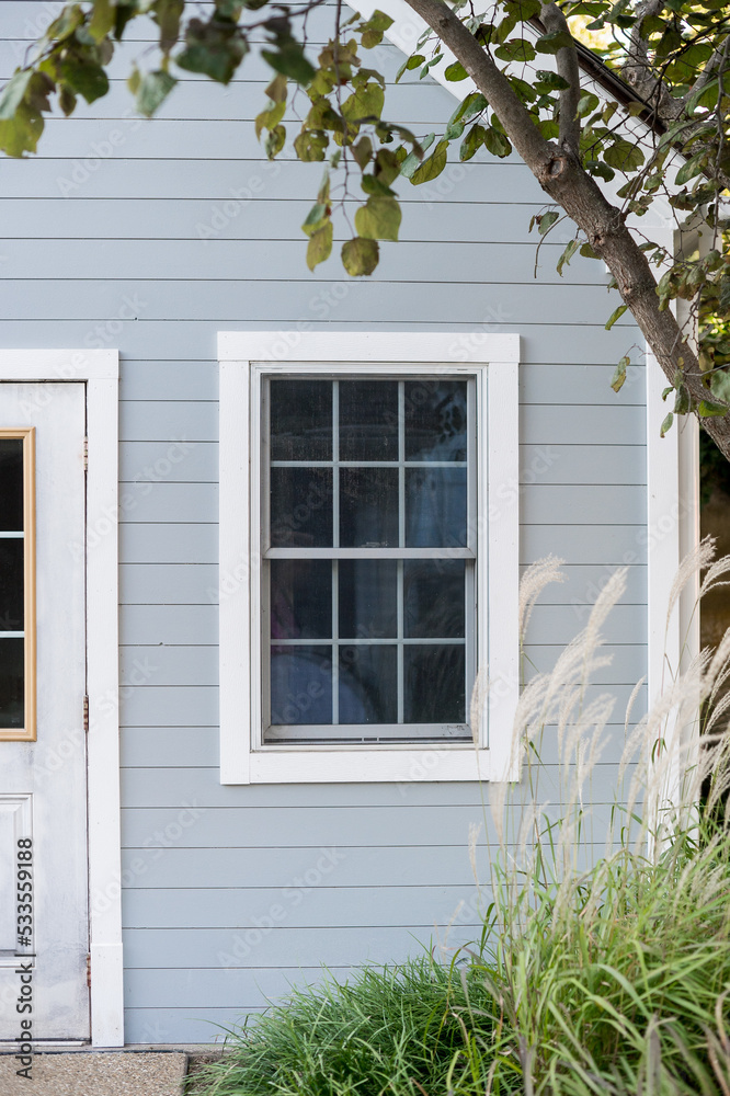 Fototapeta premium window pane on gray building