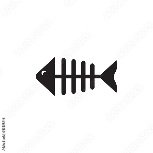 Fishbone icon logo vector photo