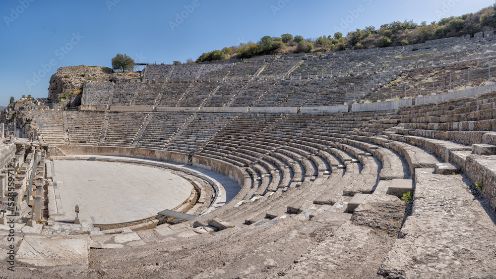 ruins theatre in ancient city Ephesus Turkey