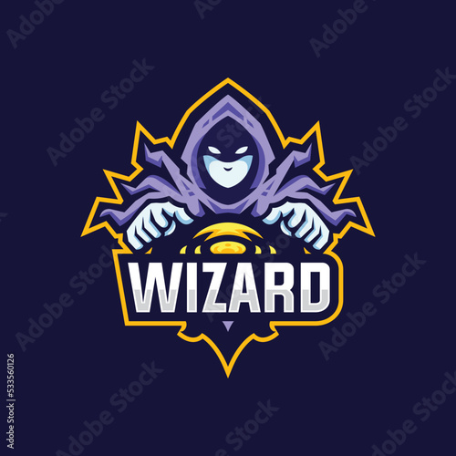 Wizard mascot logo vector. Esport logo.