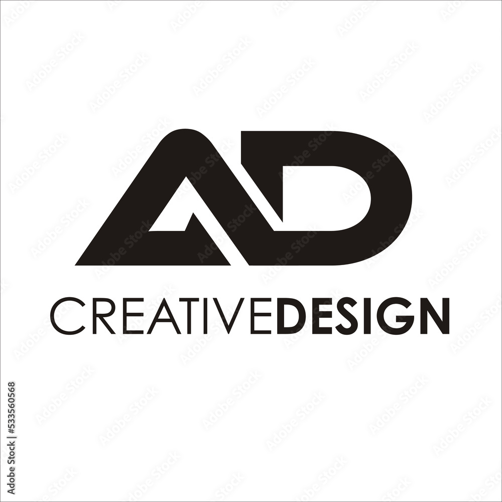 Modern Letter AD logo design vector Modern Letter AD logo design vector