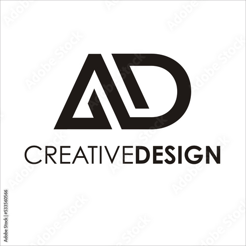 Modern Letter AD logo design vector