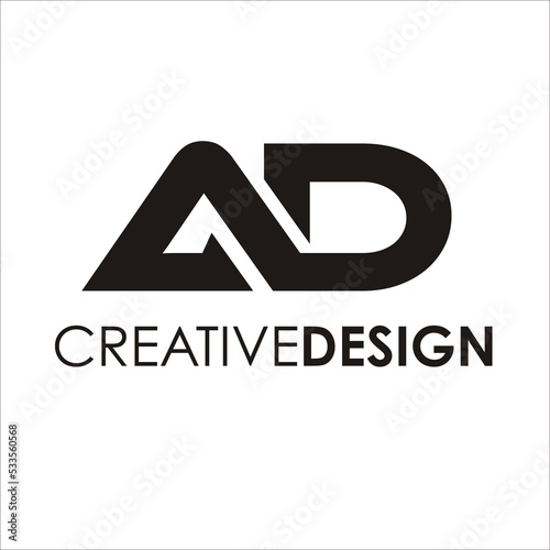 Modern Letter AD logo design vector