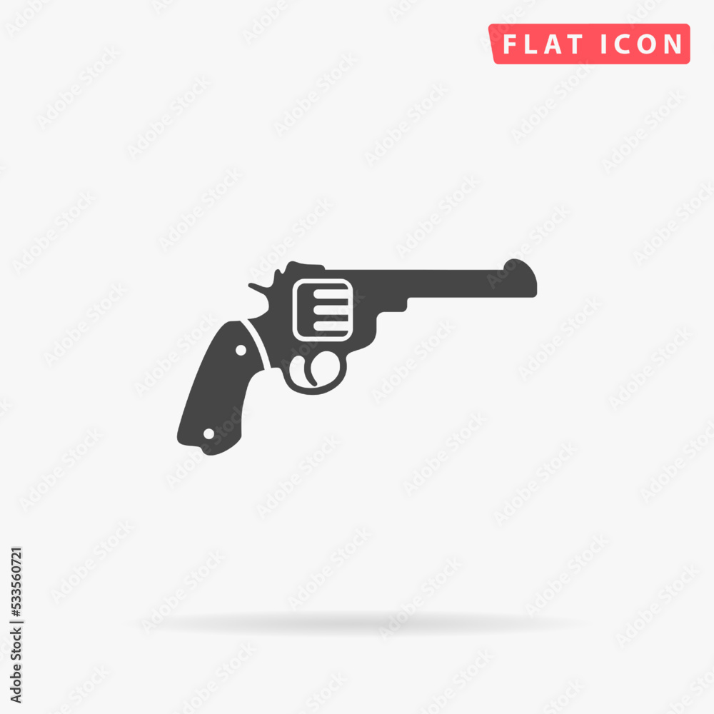 Revolver flat vector icon