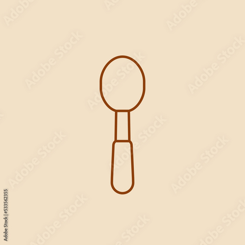 Simple spoon icon line outline