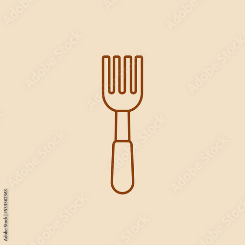 Simple outline fork icon