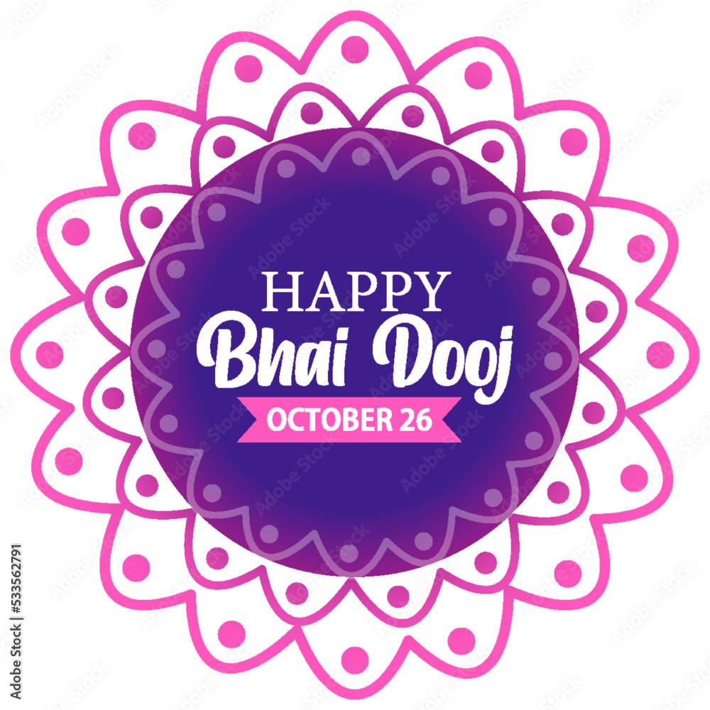 Happy Bhai Dooj Day Text Banner Design