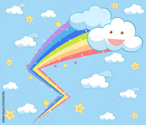 Cute pastel rainbow background