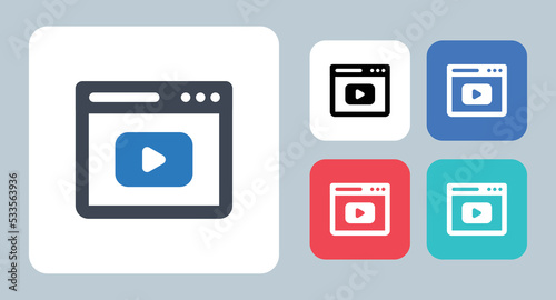 Vlog icon - vector illustration . Video, vlog, vlogging, play, Online, Website, media, Vlogger, Browser, Stream, sign, symbol, flat, icons .