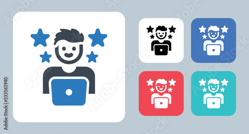 Internet Celebrity icon - vector illustration . internet, Celebrity, influencer, Popular, Youtuber, Social media, Famous, Online, Viral, Vlogger, Vlogging, Maker, vlog, sign, symbol, flat, icons .
