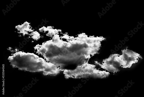 Clouds on black background 