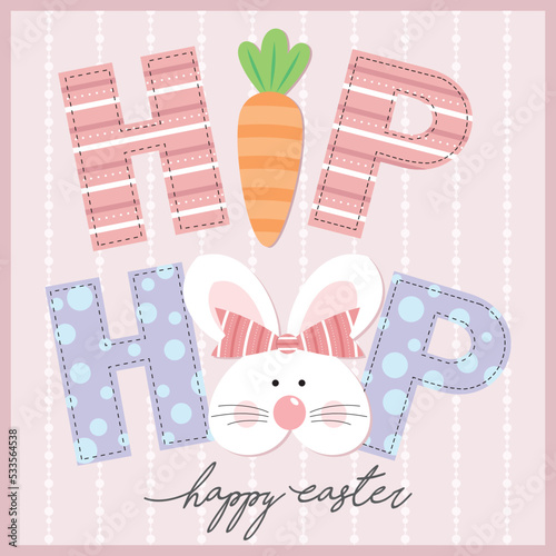 easter card with rabbits and hip hop text