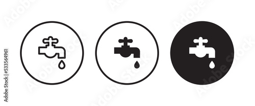 water tap icon vector, sign, symbol, logo, illustration, editable stroke, flat design style isolated on white linear