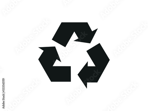 Recycling symbol on an isolated background. Mobius strip. Special icon for sorting and recycling. Secondary use. Vector illustration for Packaging. 
