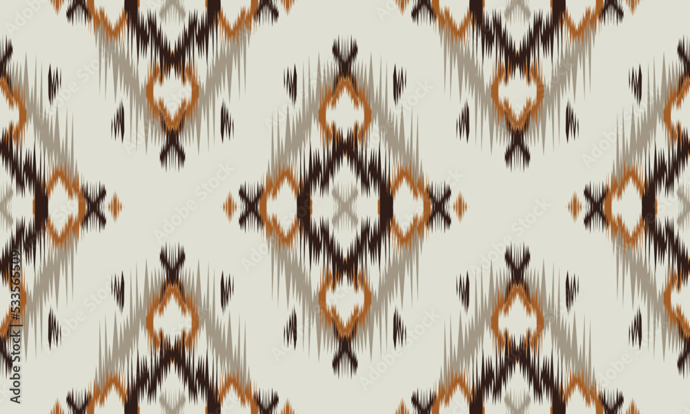 Geometric ethnic oriental ikat pattern traditional Design for background,carpet,wallpaper,clothing,wrapping,Batik,fabric,Vector illustration.embroidery style.