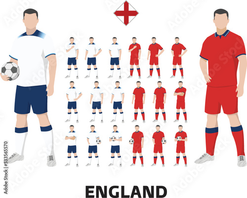 Fotografi England Football Team Kit, Home kit and Away Kit