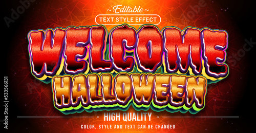 Editable text style effect - Welcome Halloween text style theme.
