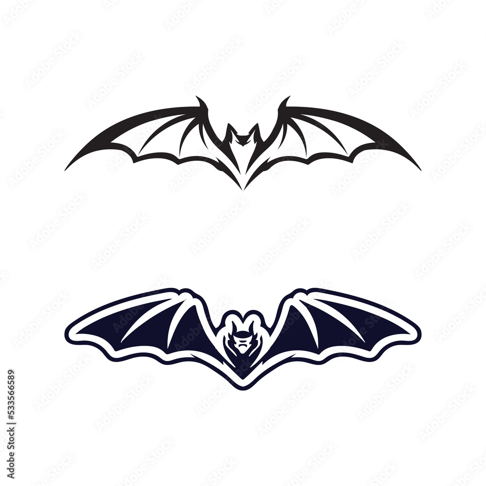 bat vector icon logo template